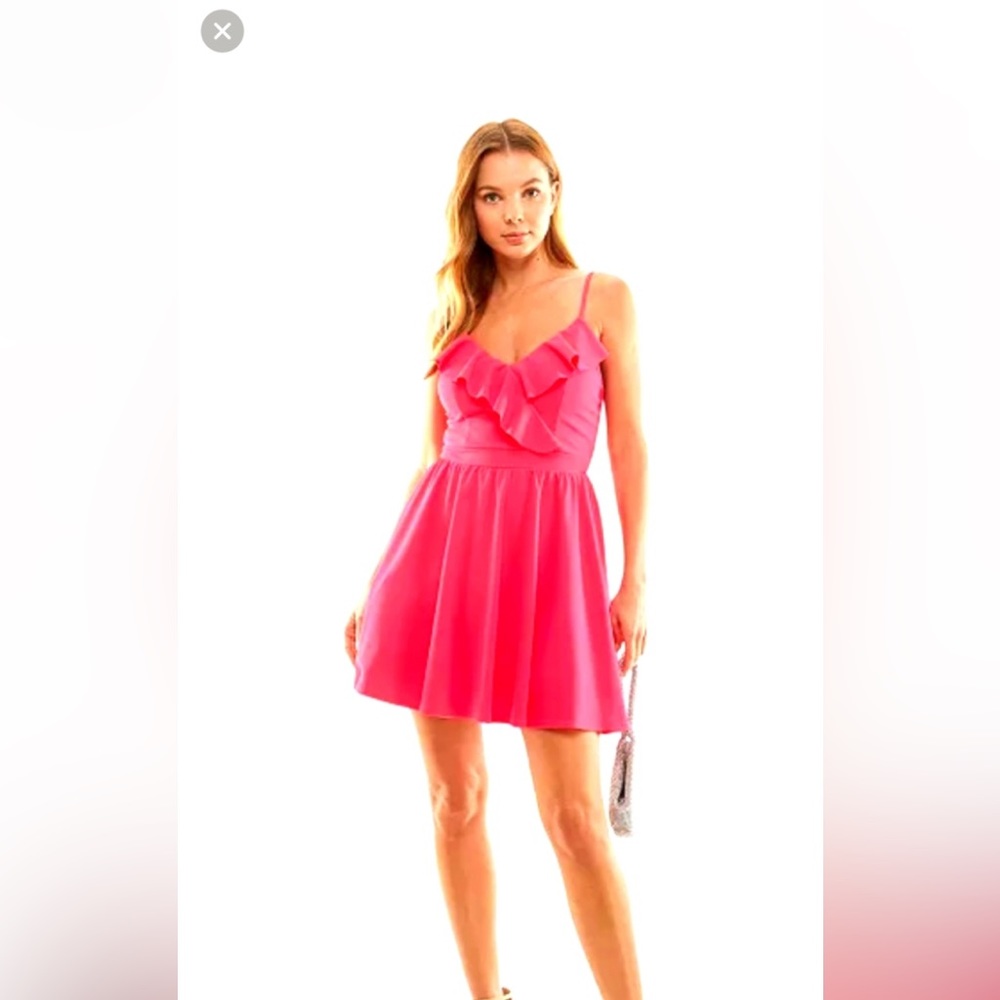 Emerald Sundae Hot Pink Fit & Flare Dress